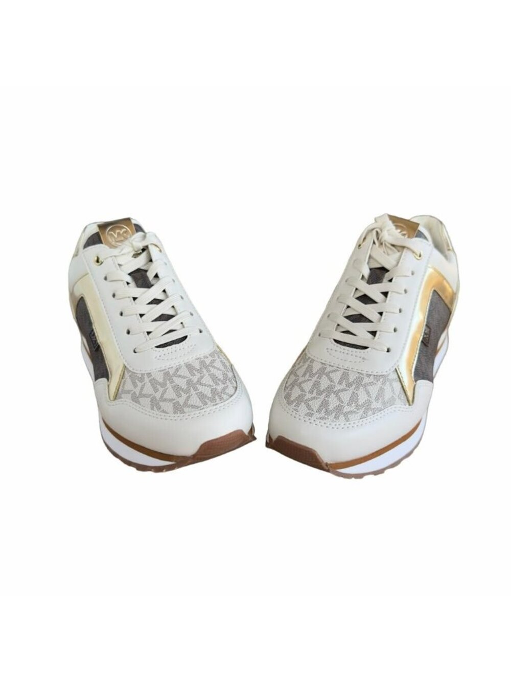 ✨Michael Kors Maddy Trainer Sneaker Vanilla Brown Gold Sz 7 Women's Shoes Casual - Picture 4 of 10